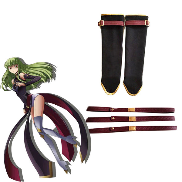 Anime Code Geass Lelouch of the Rebellion C.C.Black Knights Cosplay Costume Full Set With Wigs and Boots Halloween Cosplay Outfit Set