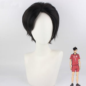 Anime Haikyu!! Nekoma High Tetsuro Kuroo Cosplay Wigs Black Short Wigs Accessories