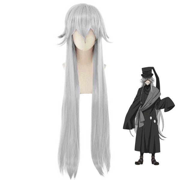 Anime Kuroshitsuji Black Butler Undertaker Costume With Wigs and Hat Whole Set Cosplay Costume Outfit