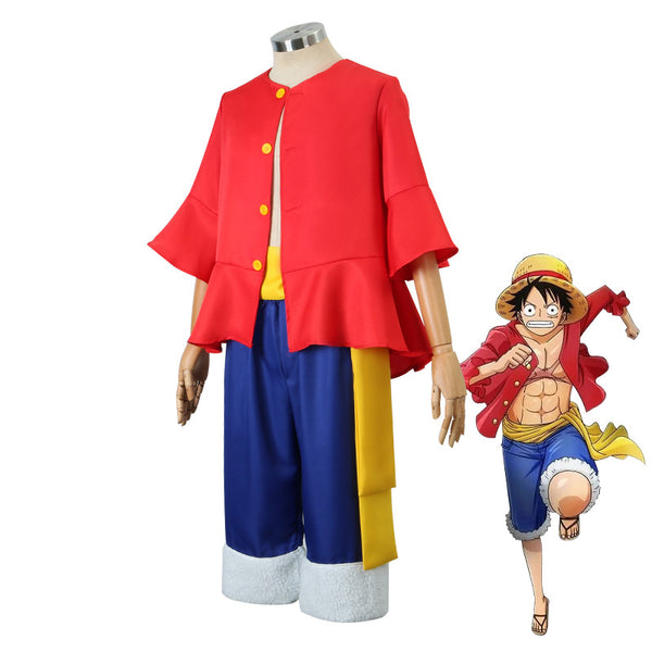 Anime One Piece Monkey D. Luffy Costume Classic Cosplay Outfit Halloween Carnival Costume