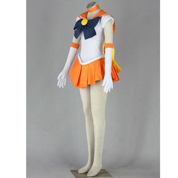 Anime Sailor Moon Minako Aino Sailor Venus Full Set Cosplay Costume With Wigs and Shoes Halloween Outfit Set