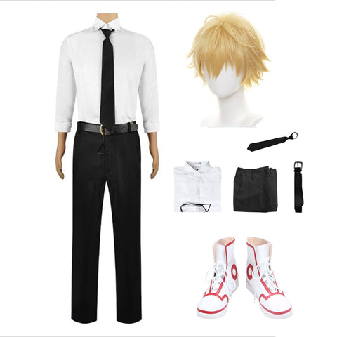 Denji Human Form Costume Costume Full Set With Wigs and Shoes Halloween Cosplay Outfit Set