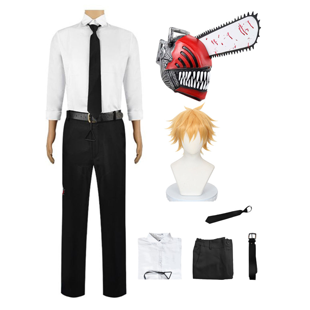 Denji Hybrid Form Costume With Wigs and Mask Full Set Halloween Cospla