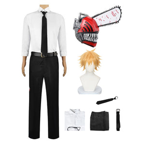 Denji Hybrid Form Costume With Wigs and Mask Full Set Halloween Cosplay Outfit Set