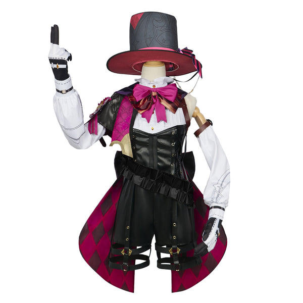 Genshin Impact  Lyney Costume With Hat Full Set Halloween Carnival Cosplay Outfit Set