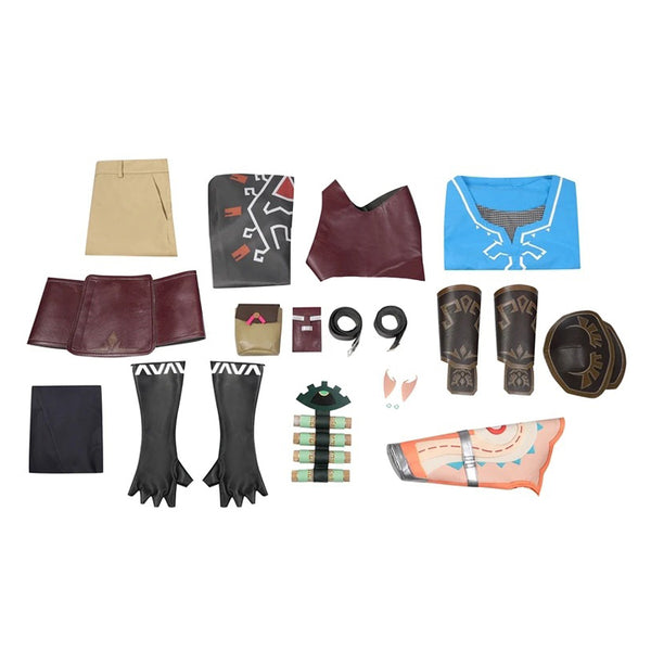 Kids/Adults Halloween Cosplay Link Costume Full Set With Cloak Halloween Carnival Outfit