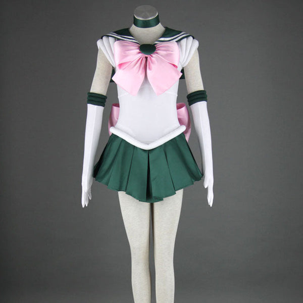 Anime Sailor Moon Makoto Kino Sailor Jupiter Cosplay Full Set Costume+Wigs+Shoes Halloween Carnival Outfit Set