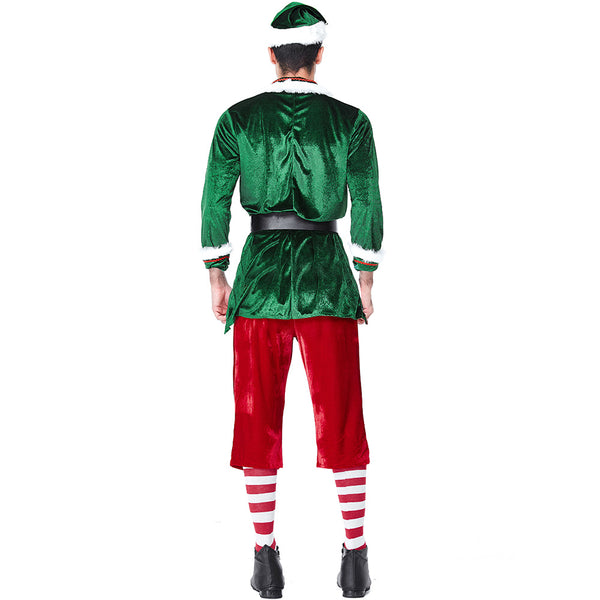 Men Christmas Elf Costume Christmas Cosplay Elf Green Outfit