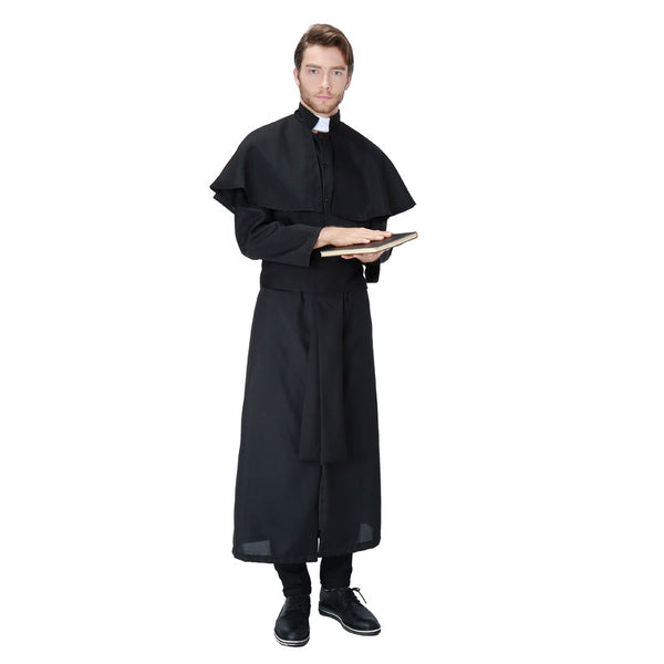 Adult Mens Priest Costume For Halloween/Stage Performance/Party