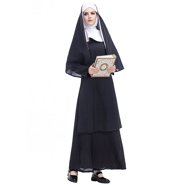 Adult Women Deluxe Nun Costume For Halloween/Stage Performance/Party