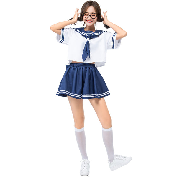 School Girl Uniform Navy Sailor Costume