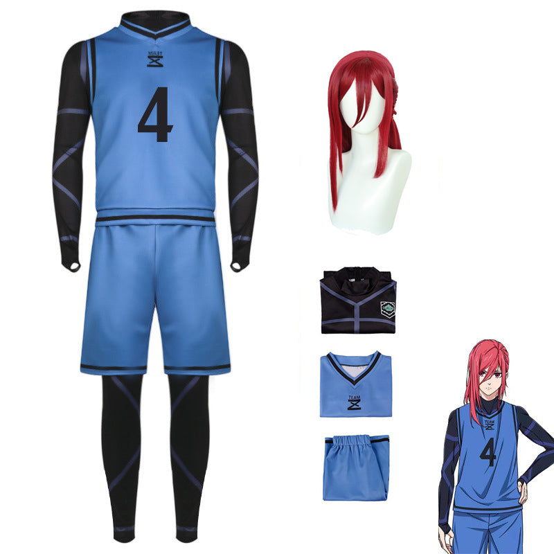 Anime Blue Lock Team Z Hyoma Chigiri Cosplay Costume NO.4 Jersey Outfi