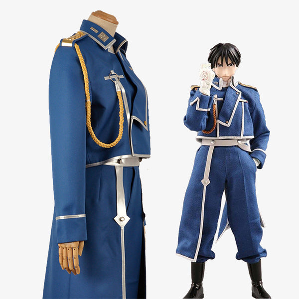 Anime Fullmetal Alchemist Cosplay Roy Mustang Costume and Wigs Set Halloween Whole Set Costume