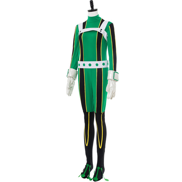 Anime My Hero Academia Froppy Tsuyu Asui Fighting Suit Cosplay Costume Jumpsuit With Props Deluxe Version