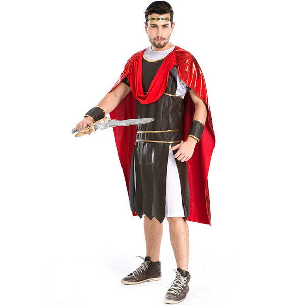 Men Roman Warrior Gladiator Warrior 300 Cosplay Costume For Halloween Party Performance