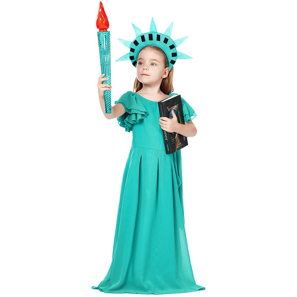 2023 Children's American Liberty Costume Girl's Ancient Greek Robe Dress Costume For Halloween