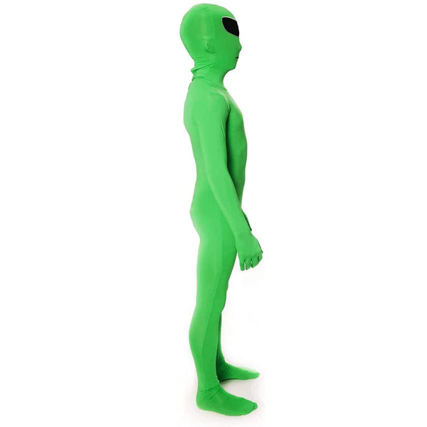 2023 Halloween Child Adult Alien Zentai Cosplay Costume Green One Piece Jumpsuit Alien Costume
