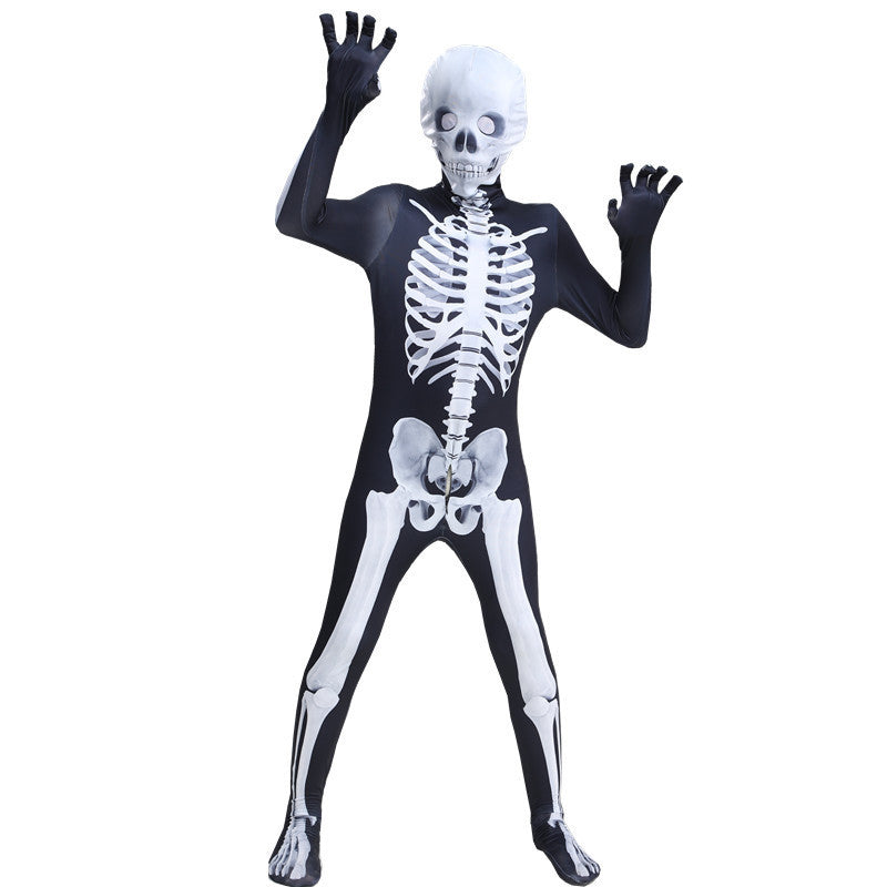2023 Halloween Child Adult Skeleton Jumpsuit Halloween Carnival Horror Zentai Costume