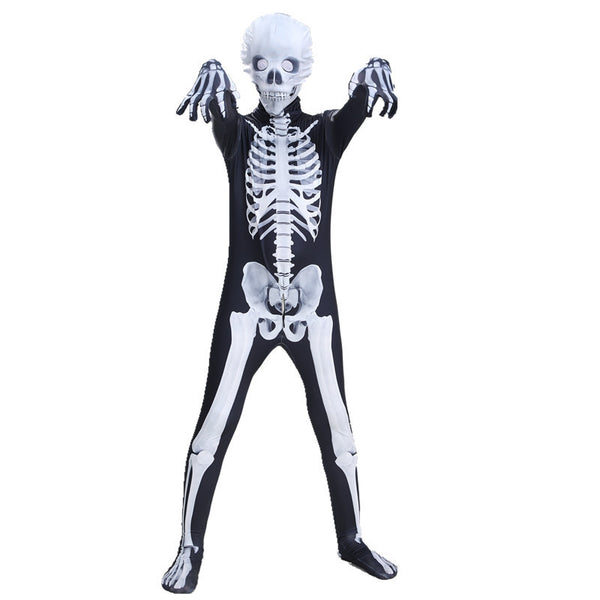 2023 Halloween Child Adult Skeleton Jumpsuit Halloween Carnival Horror Zentai Costume