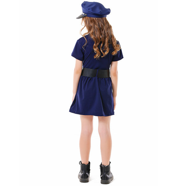 2023 Halloween Child Girls Policewoman Costume Dress Stage Performance Costume