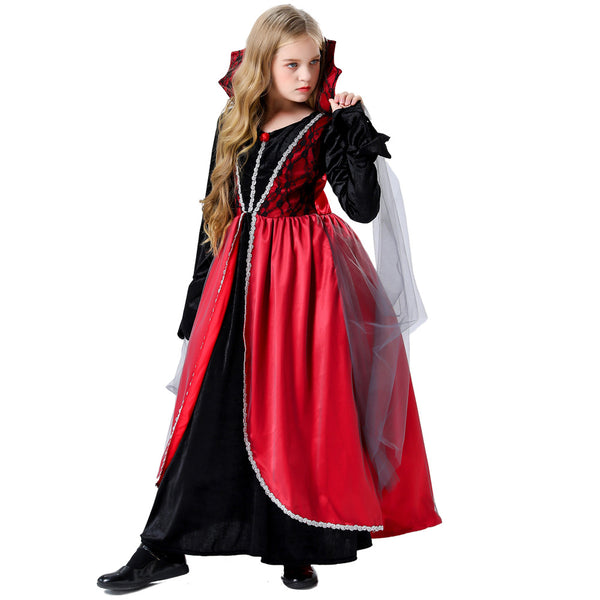 2023 Halloween Costume Kids Girls Vampire Costume Dress Children Stage Performance Costumes