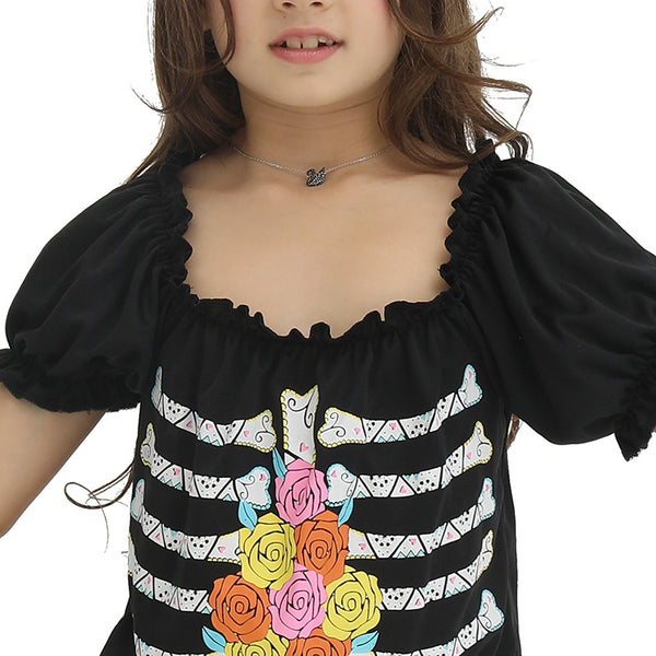 2023 Halloween Costumes Day of the Dead Girls Costumes Colorful Skeleton Dress Costume