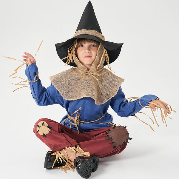 2023 Halloween Costumes Kids Scarecrow Role Play Stage Performance Costumes