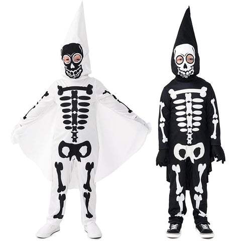 2023 Halloween Dress Up Costumes Kids Skeleton Cosplay Costumes Girls Boys Bones Spooky Party Costumes