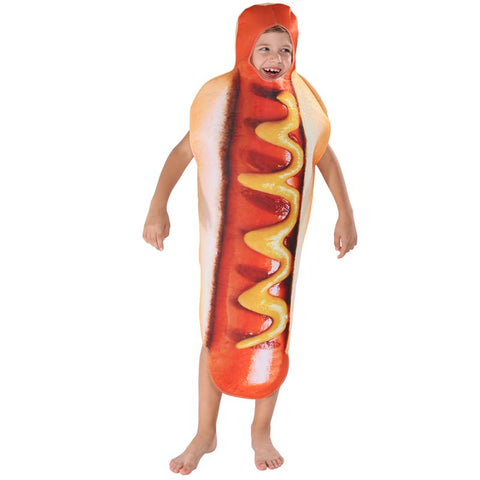 2023 Halloween Kids Hot Dog Suit Jumpsuit Cosplay Costume Boys Girls Spooky Hot Dog Costume