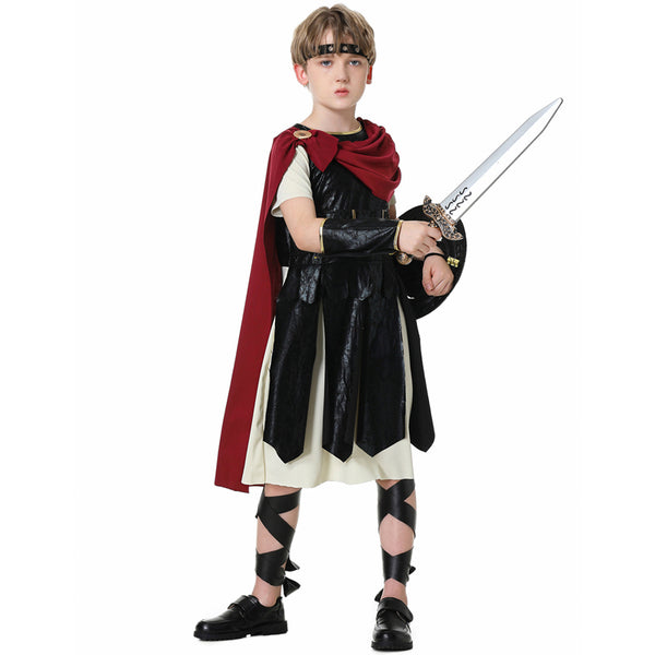 2023 Halloween Kids Spartan Warrior Costume With Shield and Sword Props Boys Girls Ancient Roman Warrior Costume
