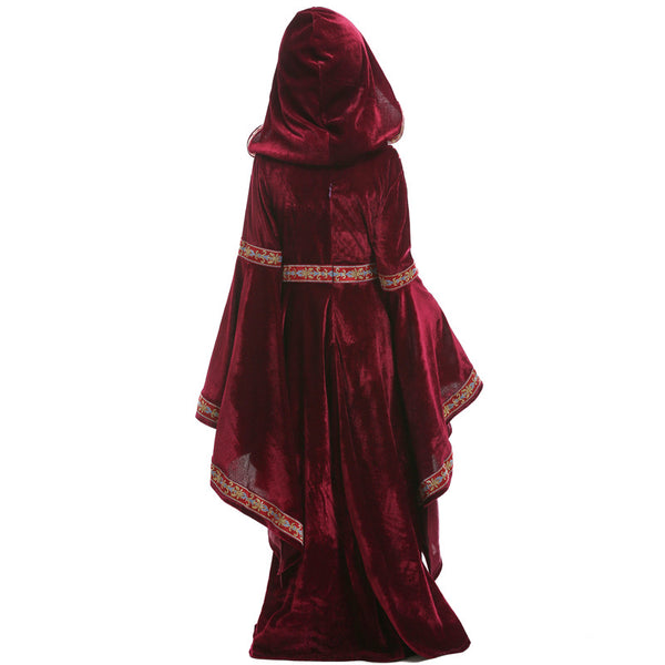 2023 Halloween Kids Vampire Costume Girls Performance Costume Burgundy European Medieval Costume