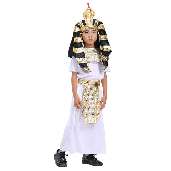 2023 Kids Ancient Egyptian King Costume Pharaoh Costume Boys Girls Halloween Dress Up Costumes