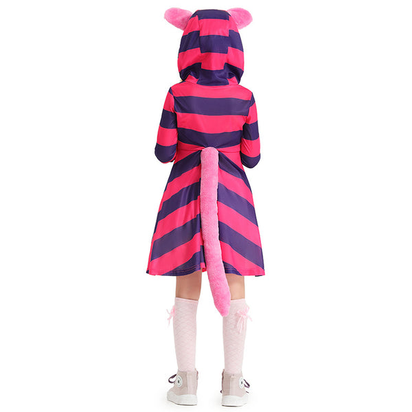 2023 Kids Girls The Cheshire Cat Costume Dress Cute Children's Performance Costume