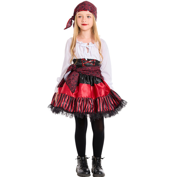 2023 Kids Halloween Mariner Costume Girls Pirate Costume Stage Performance Dress