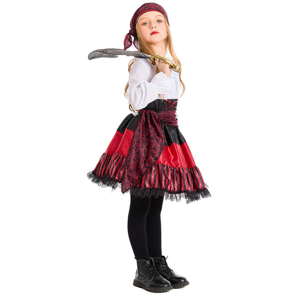 2023 Kids Halloween Mariner Costume Girls Pirate Costume Stage Performance Dress