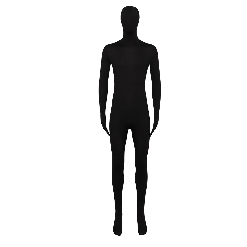 2023 Kids and Adults Halloween Ninja Costume Invisibility Zentai Suit Solid Color Tights Invisible Black Jumpsuit