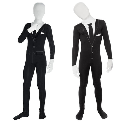 2023 Kids and Adults Horror Faceless Monster in Suit Costume Zentai Halloween Carnival Cosplay Jumpsuit