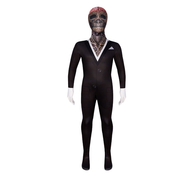 2023 Kids and Adults Horror Suit Skeleton Cosplay Costume Zentai Skeleton Jumpsuit For Halloween Carnival