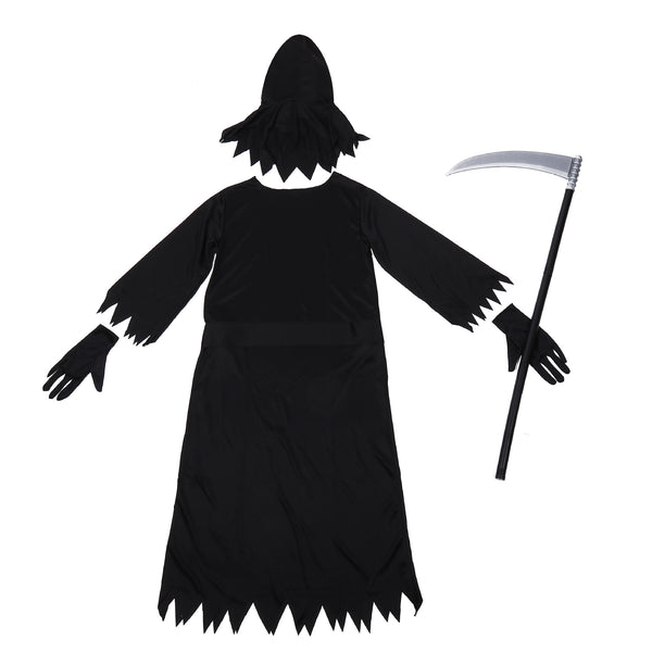 2023 New Kids Halloween Costume Red Light Eyes Reaper Costume Robe With Scythe Props For Girls Boys
