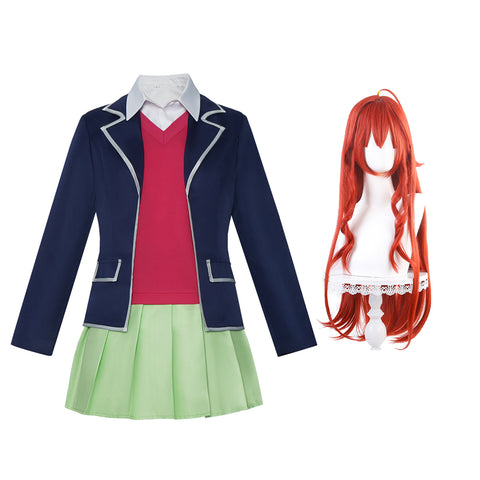 5Hanayome Itsuki Nakano  School Uniform Costume+Wigs Halloween Cosplay Outfit