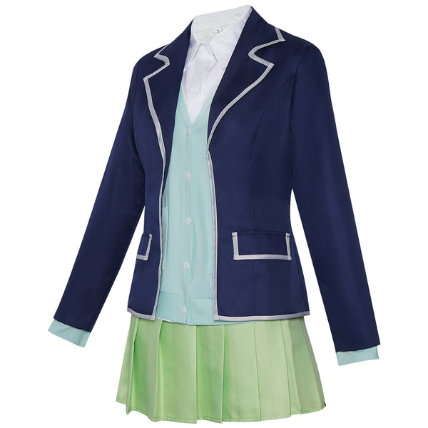 5Hanayome Miku Nakano School Uniform+Wigs Halloween Cosplay Outfit