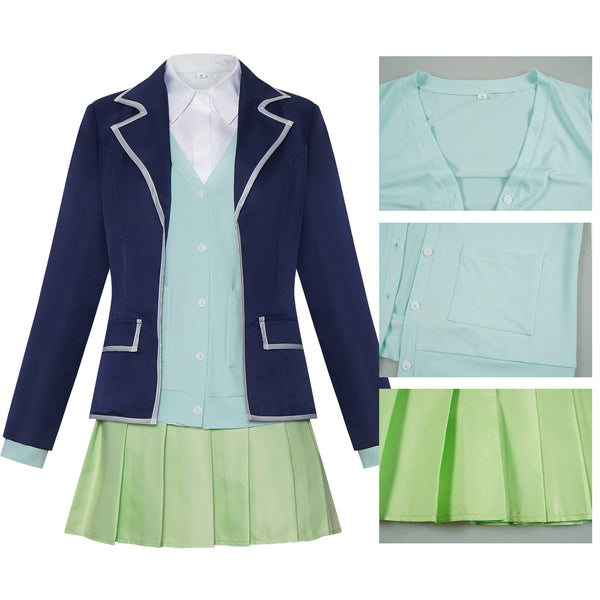 5Hanayome Miku Nakano School Uniform+Wigs Halloween Cosplay Outfit
