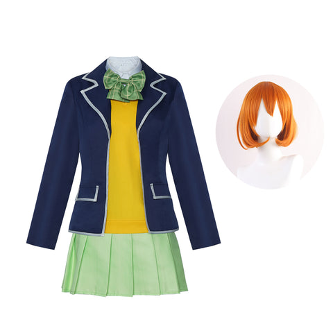5Hanayome Yotsuba Nakano School Uniform Costume+Wigs Halloween Cosplay Outfit
