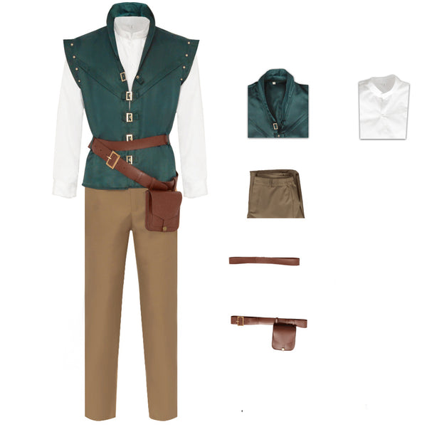 Adult Mens Prince Flynn Costume Halloween Cosplay Full Set Outfit with Belt Bag