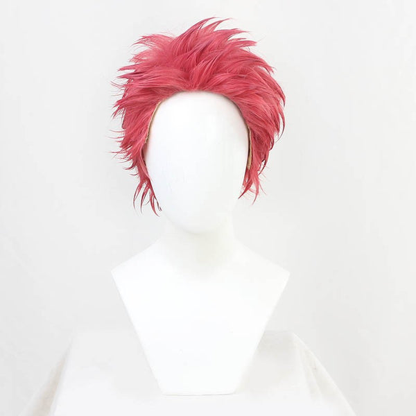 Akaza Cosplay Wigs Pink Short Wigs