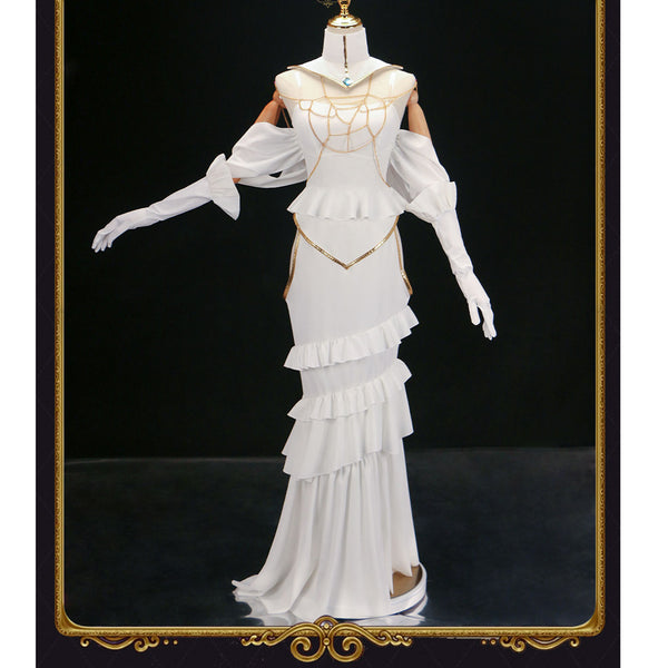 Albedo Costume Dress With Wigs Horns Wings Whole Set Women Girls Halloween Cosplay Outfit