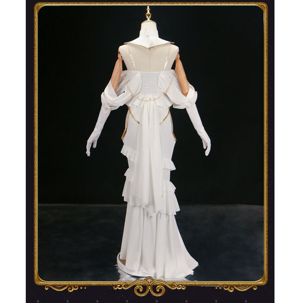 Albedo Costume Dress With Wigs Horns Wings Whole Set Women Girls Halloween Cosplay Outfit