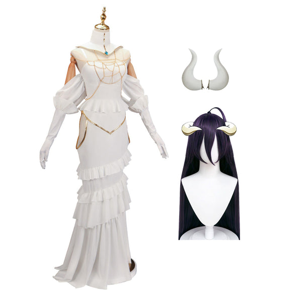 Albedo Costume Dress With Horn Deluxe Version Full Set Halloween Women Girls Cosplay Outfit
