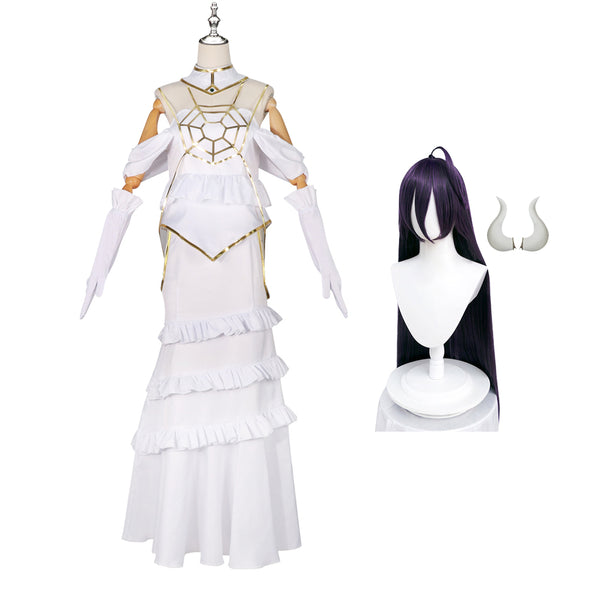 Albedo White Dress Costume Halloween Cosplay Outfit For Women Girls