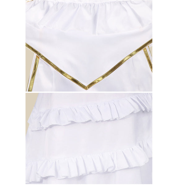 Albedo White Dress Costume Halloween Cosplay Outfit For Women Girls